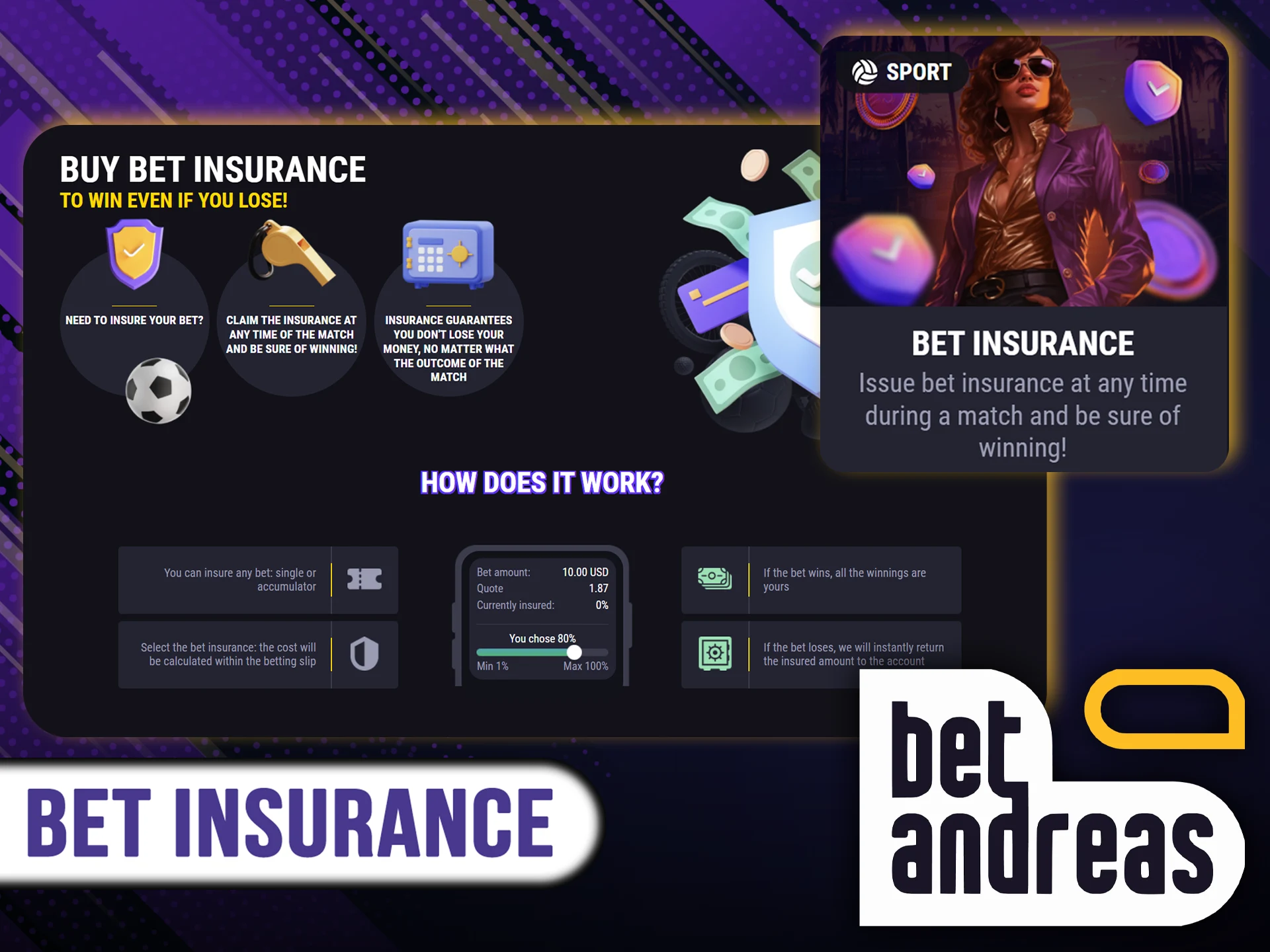 BetAndreas gives you the opportunity to bet without the fear of losing your funds.