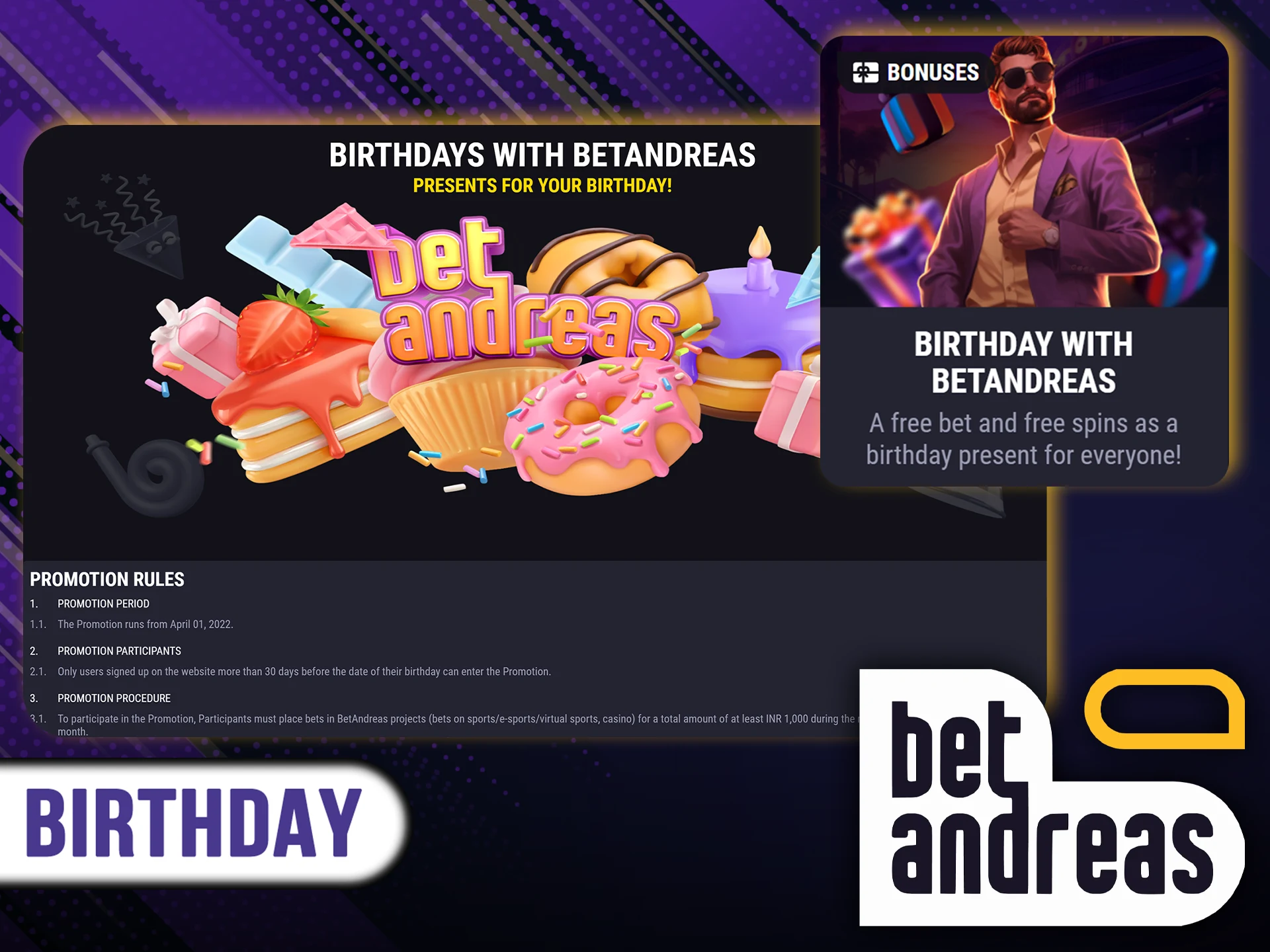 BetAndreas will be sure to wish you a happy birthday.