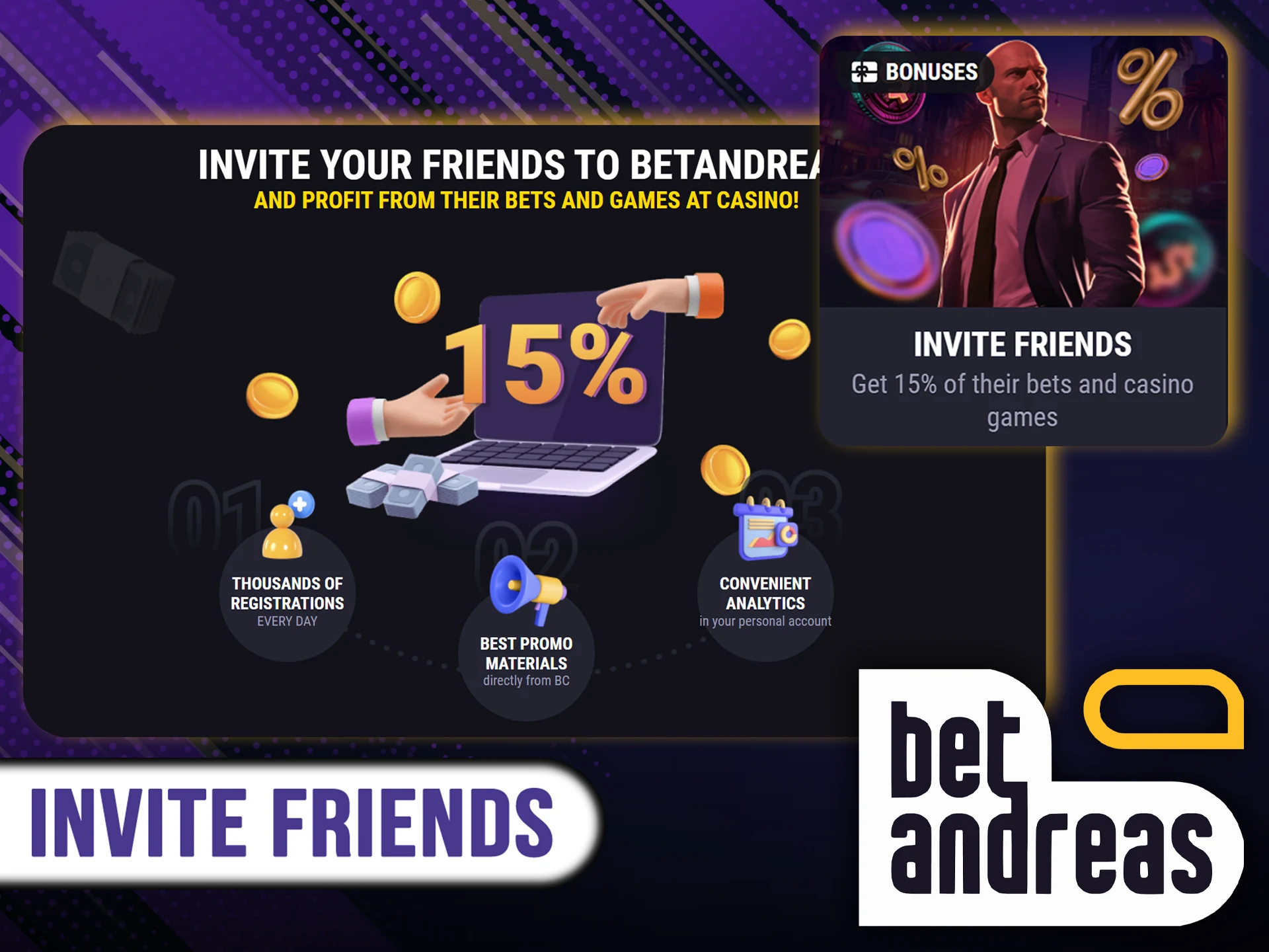 Invite your friends to BetAndreas and play together.