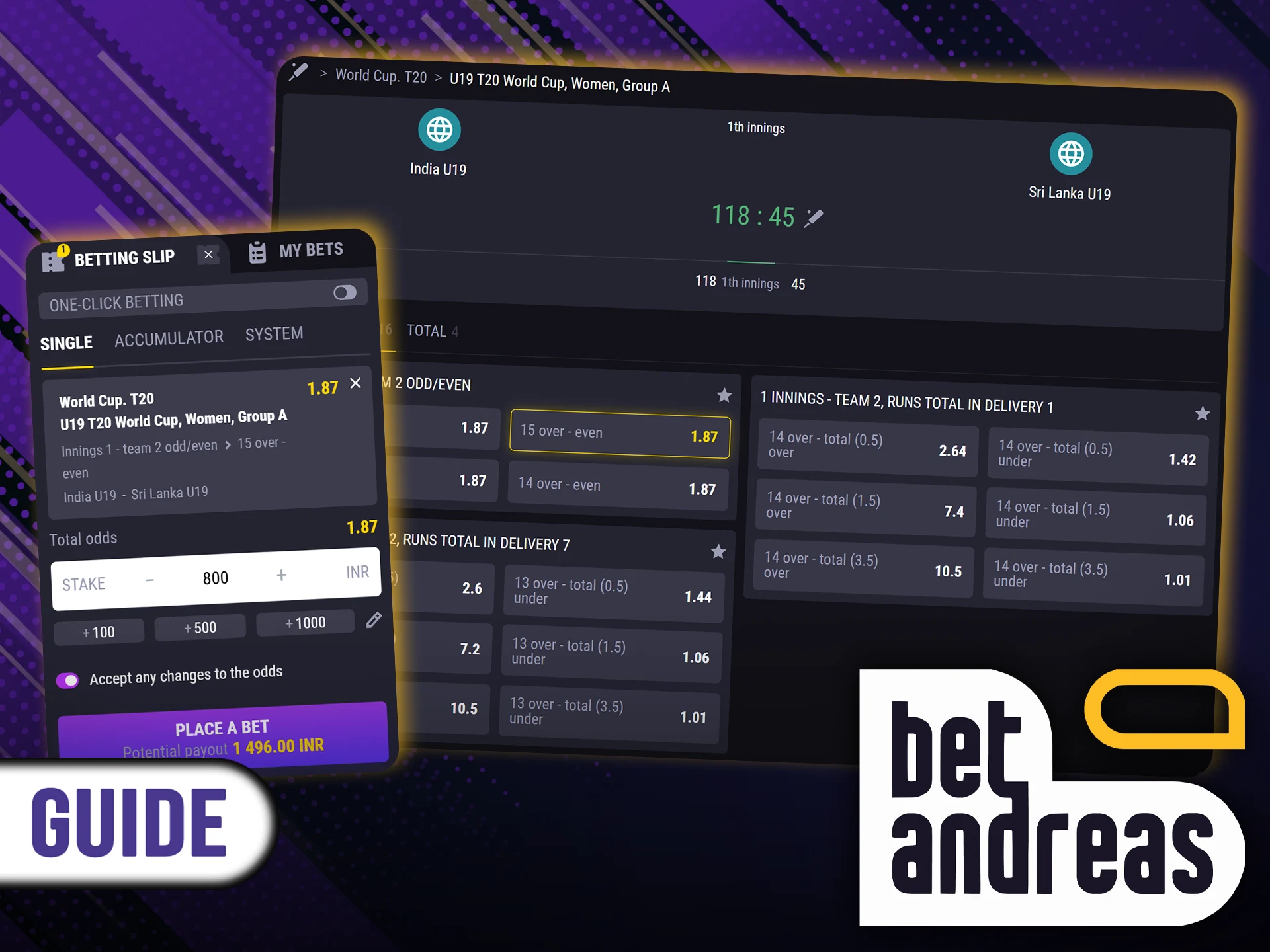 Join BetAndreas to watch live matches of your favorite teams.