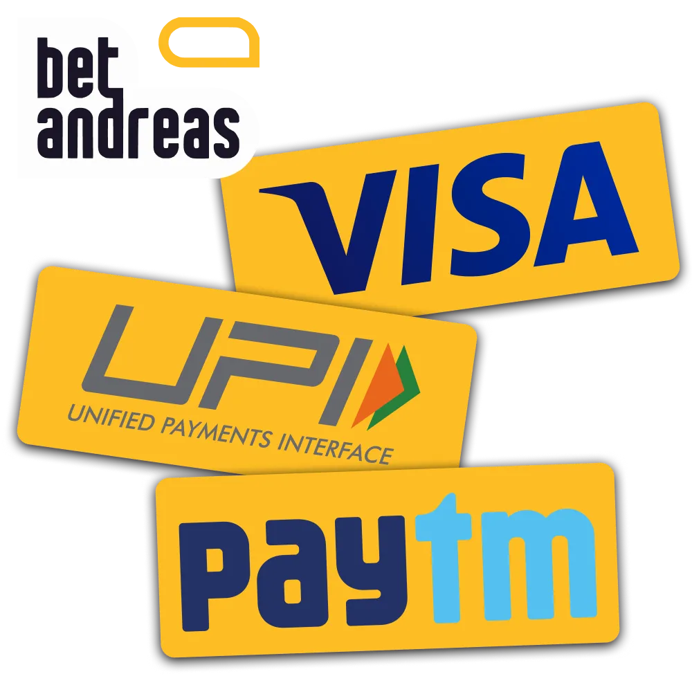 Various payment methods available on BetAndreas.