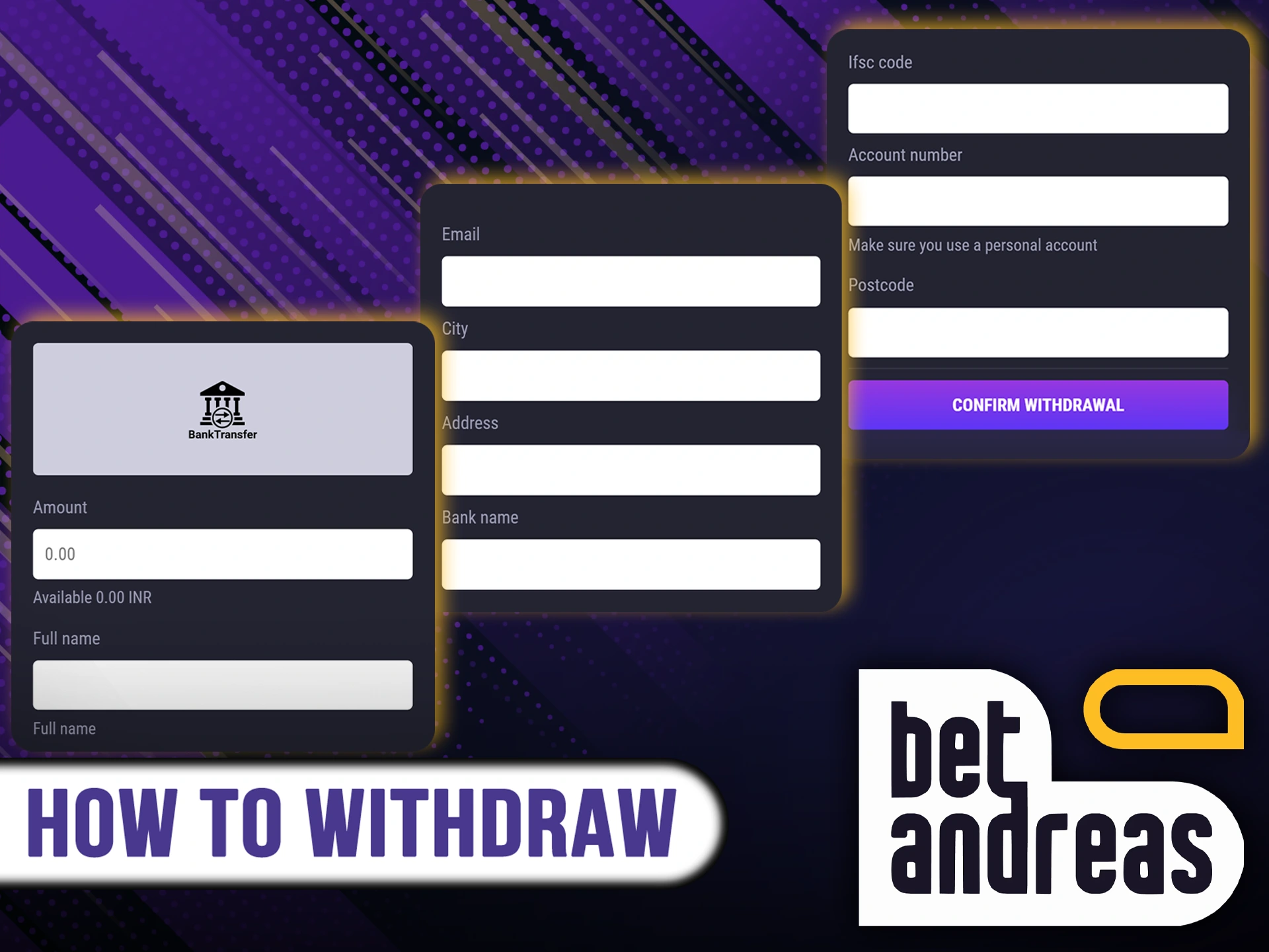 There is only one way to withdraw funds at BetAndreas.