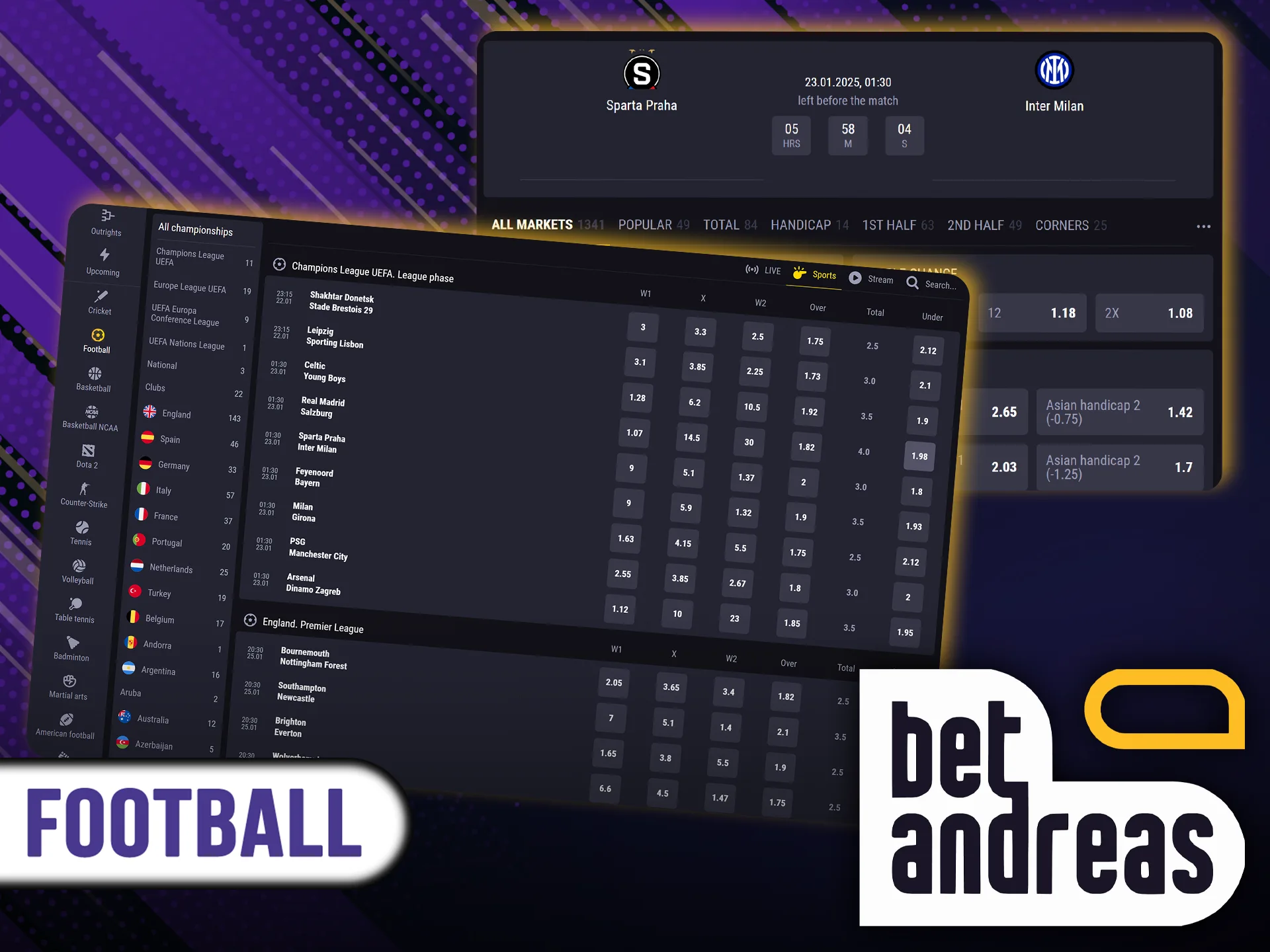 Find out who will win the football match at BetAndreas.