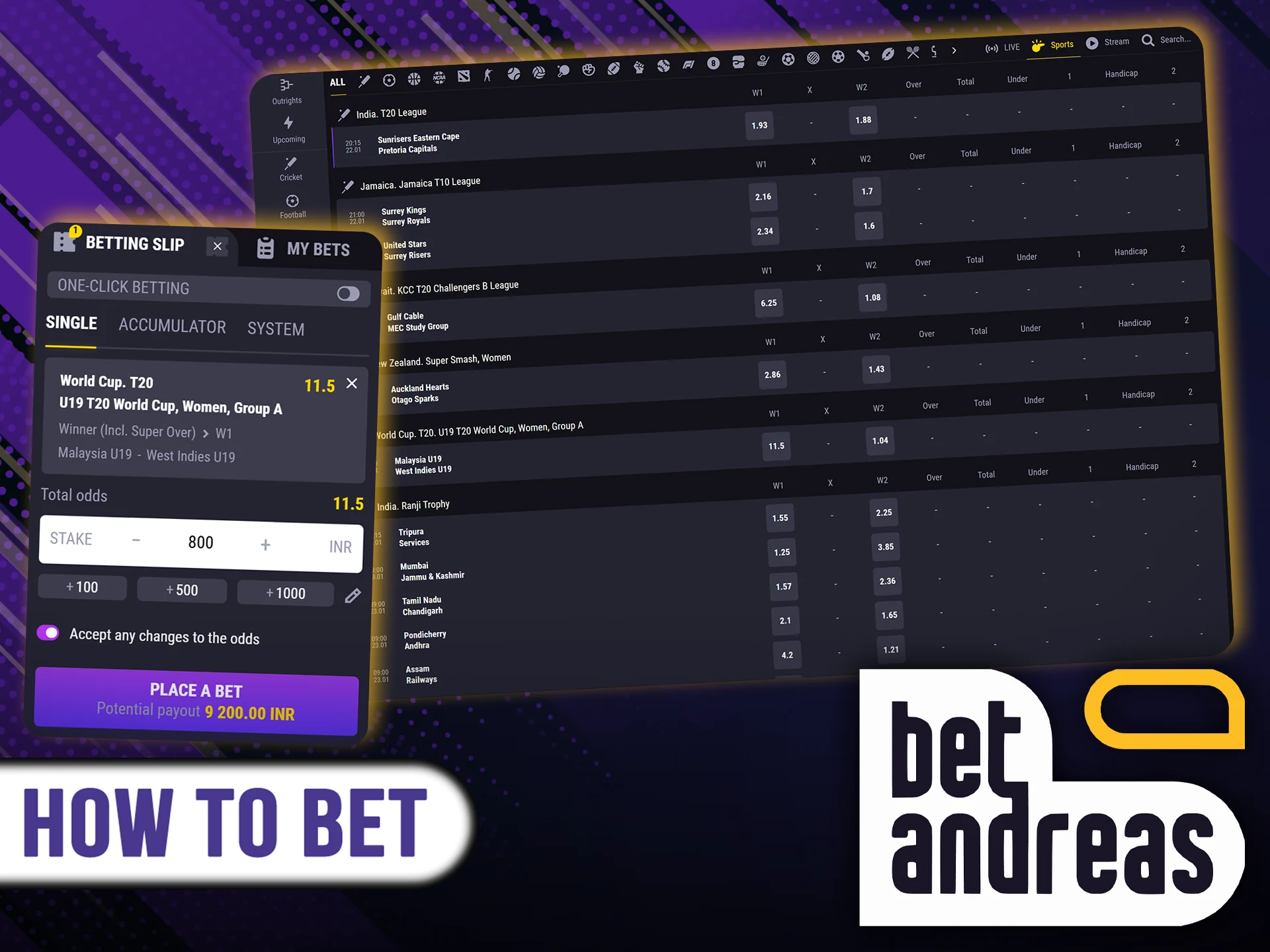 Betting with BetAndreas is not difficult.