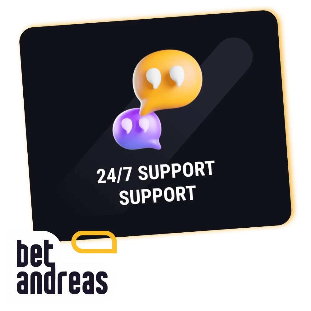 Receive expert casino and betting support at BetAndreas 24/7.